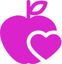 Icono manzana corazon